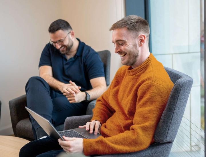 Laughing With Laptop